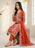 Designer Crunchy Silk Suit Set with Heavy Sequin Embroidery