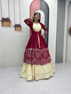 Simar Cosmos Lehenga Set with Stitched Blouse & Embroidered Shrug