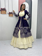 Festive Wear Simar Cosmos Lehenga Set with Heavy Embroidered Shrug