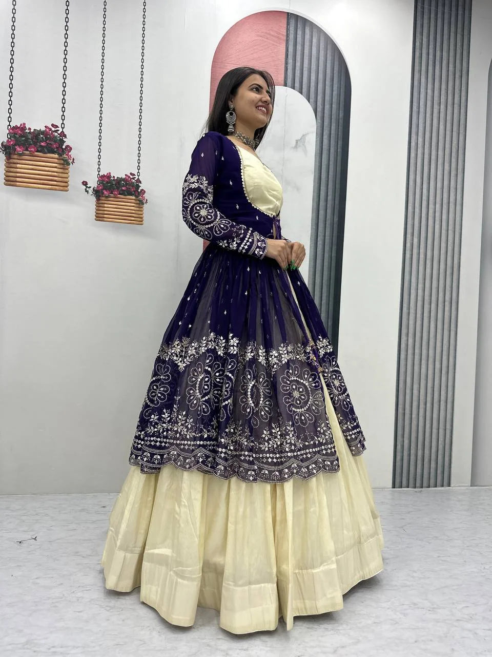 Festive Wear Simar Cosmos Lehenga Set with Heavy Embroidered Shrug
