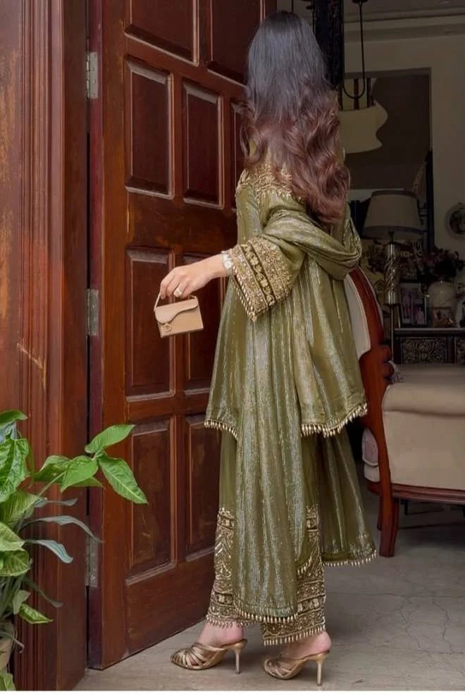 Luxury Embroidered Top & Plazzo Set with Fancy Patch Work Dupatta