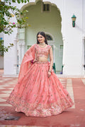 Luxury Gold Crush Embroidered Lehenga Choli with Dupatta
