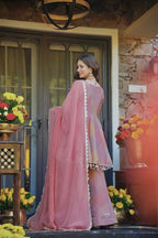 Party Wear Cosmos Silk Kurti Set with Real Mirror Work & Lace Dupatta