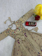 Premium Vichitra Silk Top Lehenga Set for Girls with Heavy Embroidery