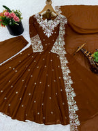 Elegant Embroidered Rembo Sequence Designer Anarkali Suit For Festivals