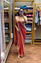 Premium Satin Saree Look with Banglori Embroidered Blouse