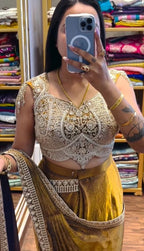 Royal Look Heavy Satin Ready-to-Wear Saree with Designer Blouse