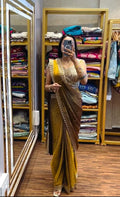 Royal Look Heavy Satin Ready-to-Wear Saree with Designer Blouse
