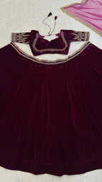 Royal 9000 Velvet Lehenga Choli with Dori & Sequence Embellished Border