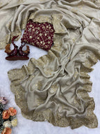 Rangoli Silk Saree with Zari & Sequin Embroidery