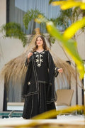 Designer Black Chiffon Short Kurta Palazzo Dupatta with Gota Patti Handwork