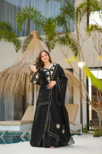 Designer Black Chiffon Short Kurta Palazzo Dupatta with Gota Patti Handwork