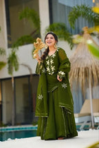 Premium Soft Chiffon Short Kurta Palazzo Dupatta with Beautiful Gota Patti Handwork
