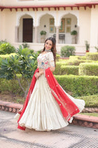 Traditional Cosmos Silk Lehenga Ensemble with Tabby Silk Dupatta