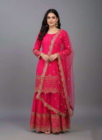 Designer Eid special Faux Georgette Sharara Set with Heavy Embroidery