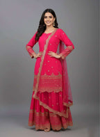 Designer Eid special Faux Georgette Sharara Set with Heavy Embroidery