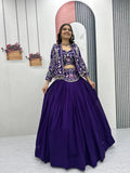 Opulent Vichitra Silk Lehenga Set with Heavy Work Jacket