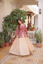 Cosmos Weaving Jacquard Lehenga Set with Full-Stitched Blouse