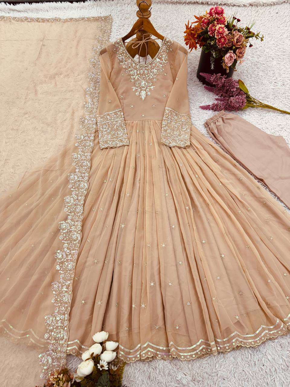 Starry Nights â€“ Designer Rembo Sequence Work Gown