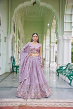 Grand Flair Gold Crush Embroidered Lehenga Choli Dupatta Set