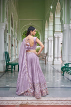 Grand Flair Gold Crush Embroidered Lehenga Choli Dupatta Set