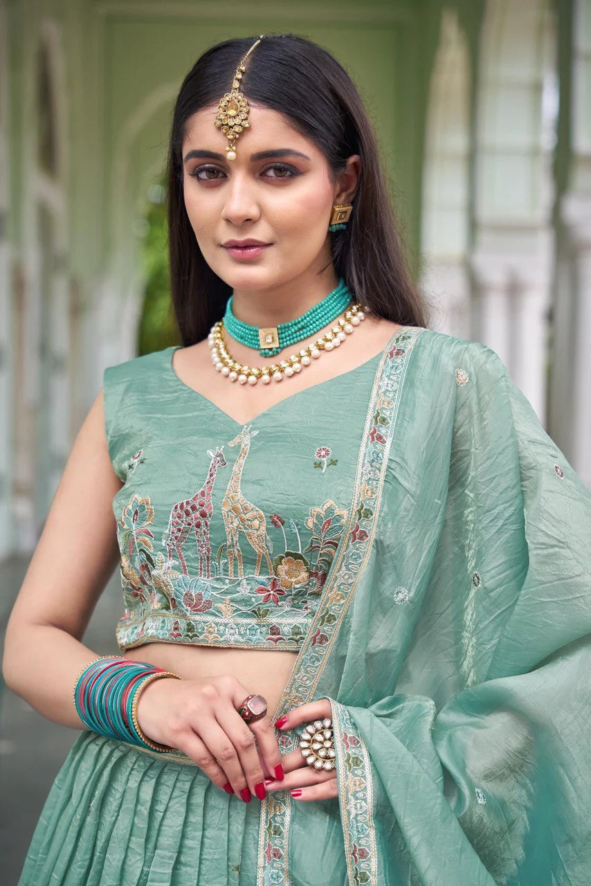 Royal Look Gold Crush Lehenga with Heavy Flair & Luxury Finish