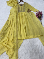 Stunning Yellow Anarkali Suit for Wedding Guests and Festive Glam