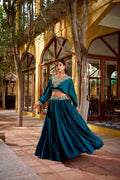 Elegant Vichitra Silk Thread Embroidered Lehenga Choli Set