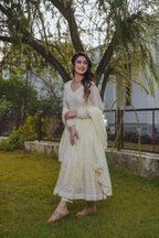 Elegant Designer Long Gown with Matching Bottom & Dupatta for Wedding and Festive Wear