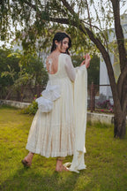 Elegant Designer Long Gown with Matching Bottom & Dupatta for Wedding and Festive Wear