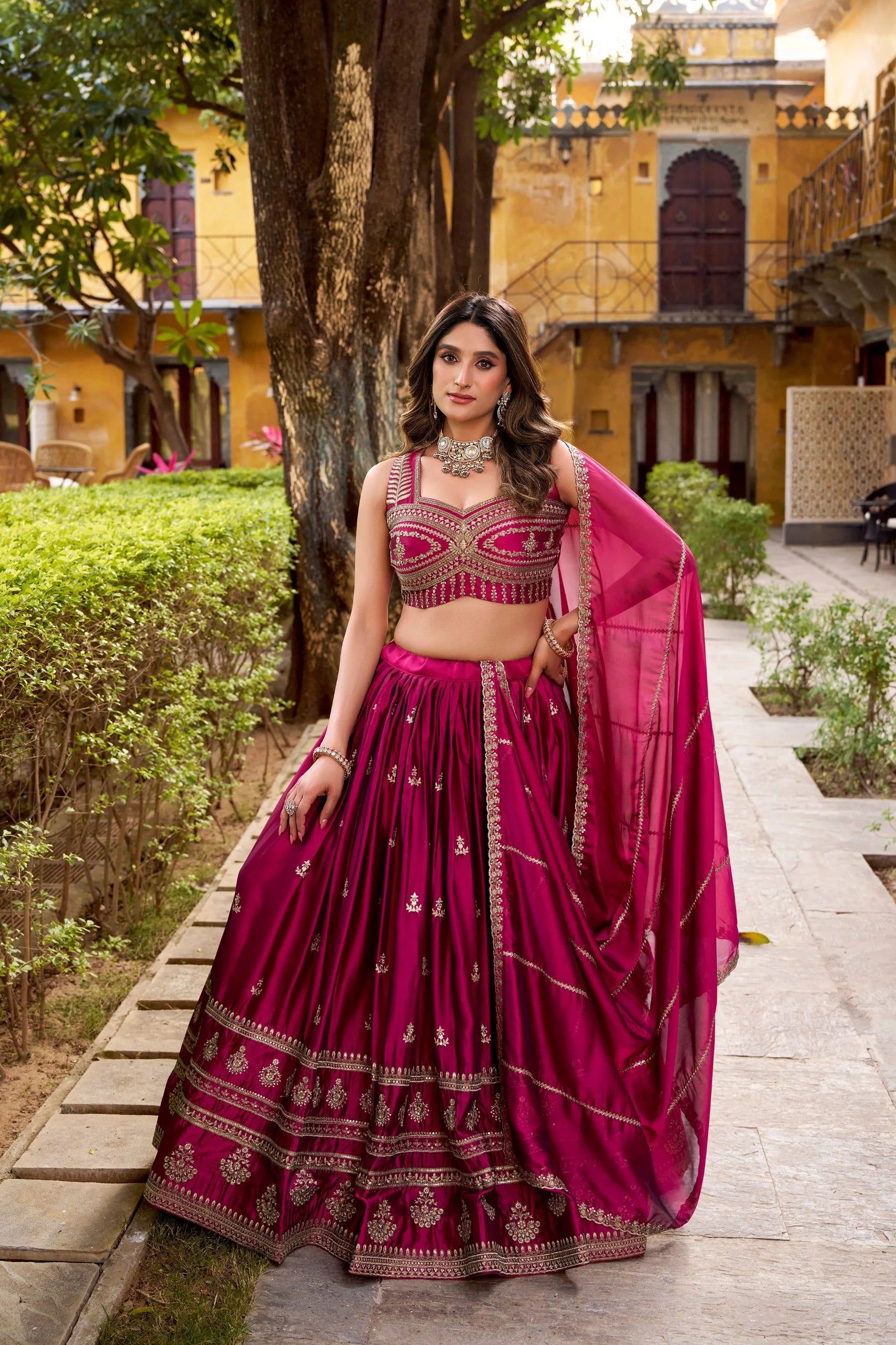 Elegant Rangoli Silk Sequence & Thread Embroidered Lehenga Choli Set