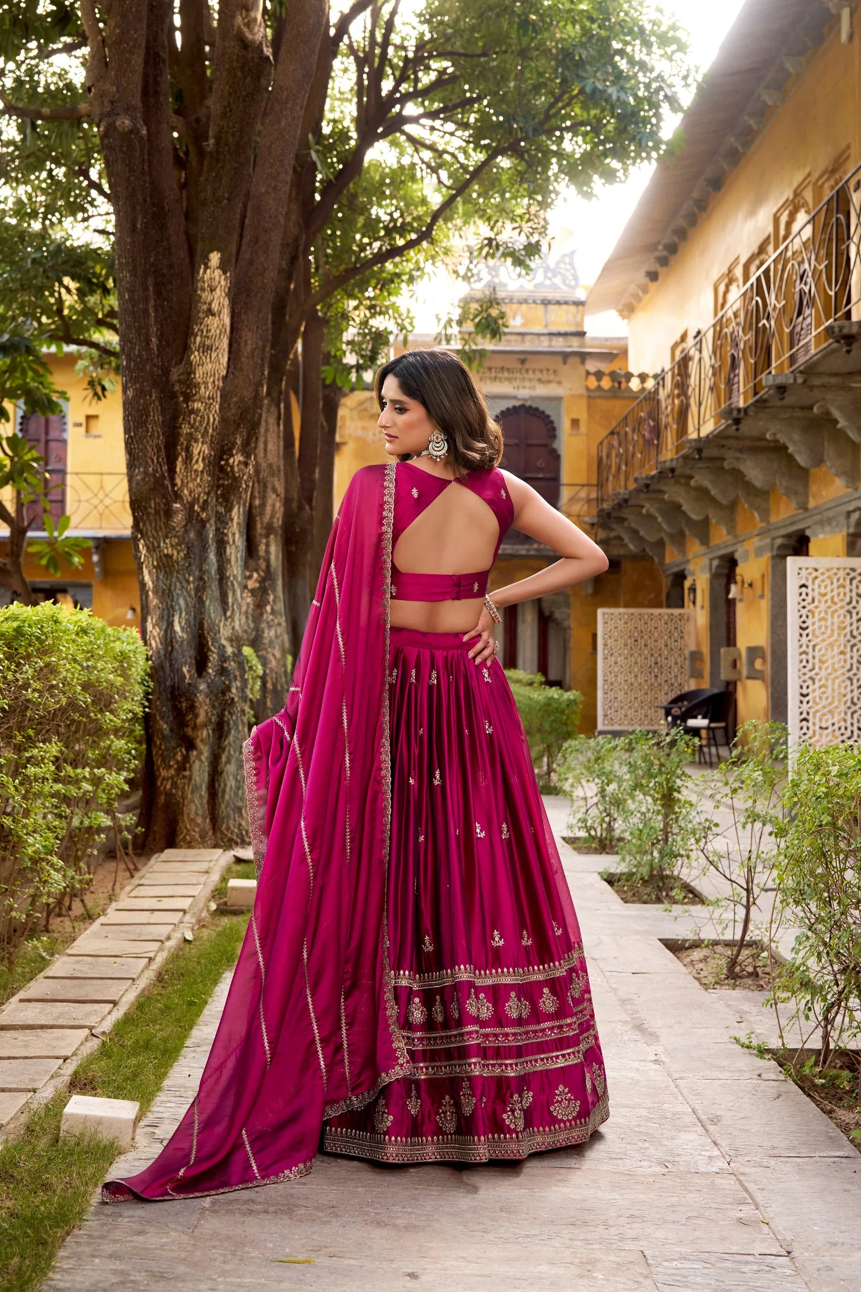 Elegant Rangoli Silk Sequence & Thread Embroidered Lehenga Choli Set