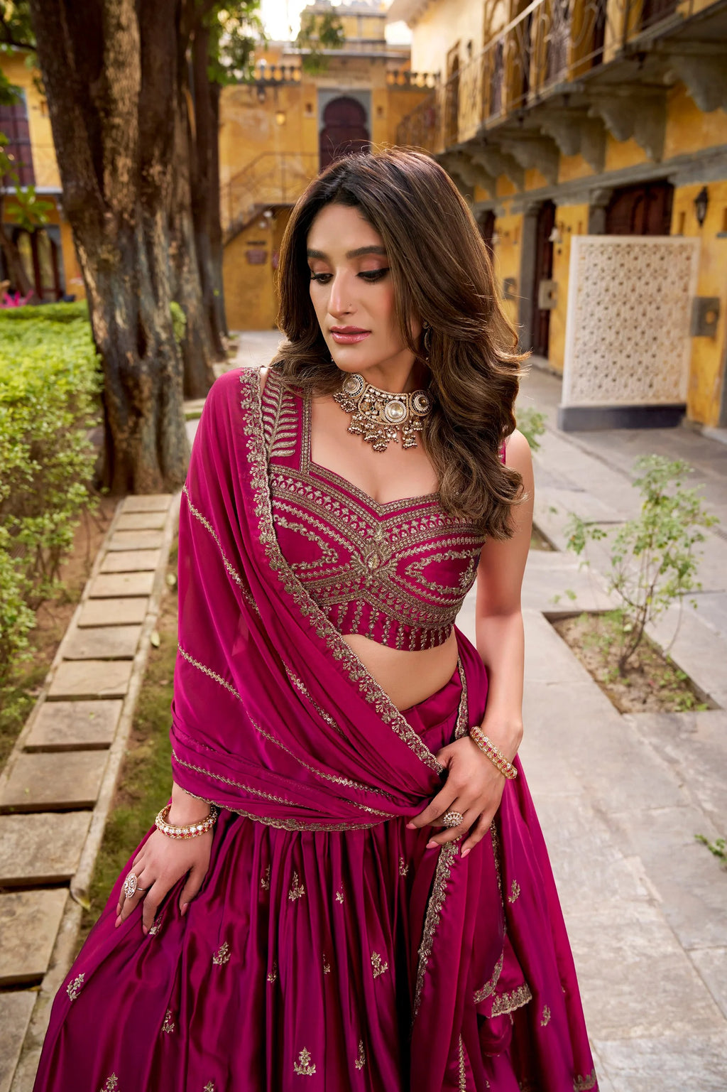 Elegant Rangoli Silk Sequence & Thread Embroidered Lehenga Choli Set