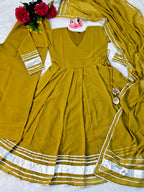 Royal Ethnic Look : Full Flair Anarkali With Gotta Work & Plazzo