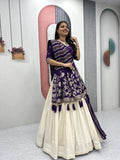 Designer Festive Set : Silk Lehenga Blouse With Fancy Dupatta