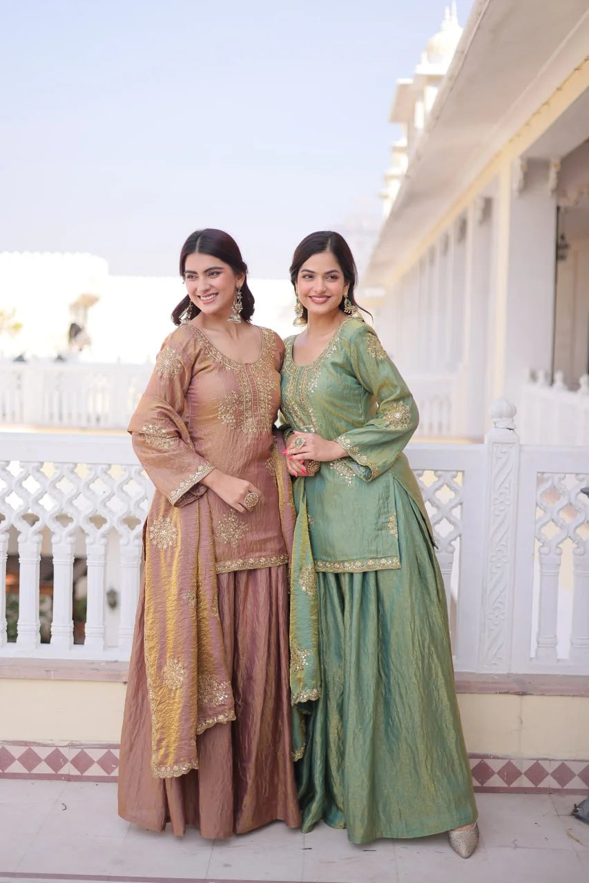 Womenâ€™s Sharara Palazzo Set â€“ Designer Embroidery Look