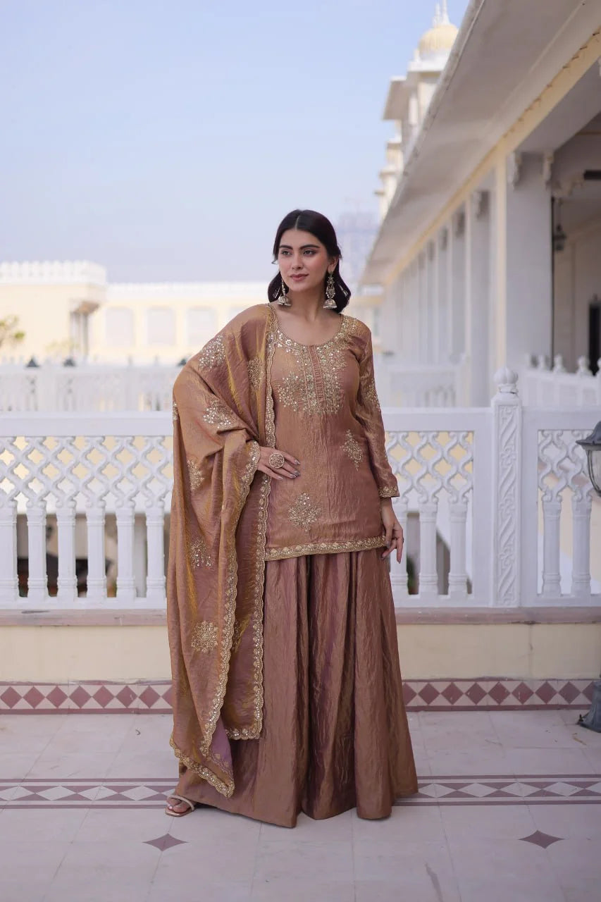 Womenâ€™s Sharara Palazzo Set â€“ Designer Embroidery Look