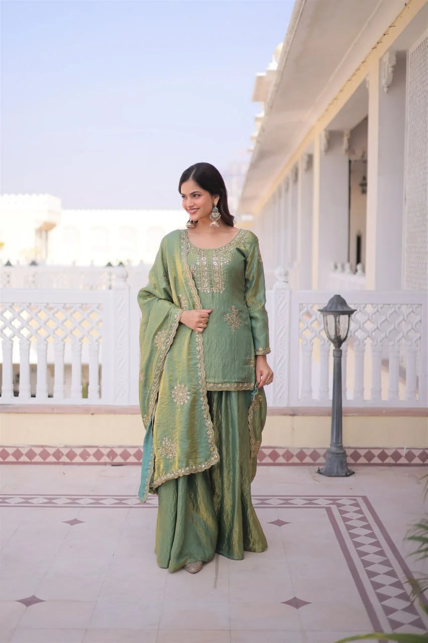 Womenâ€™s Sharara Palazzo Set â€“ Designer Embroidery Look