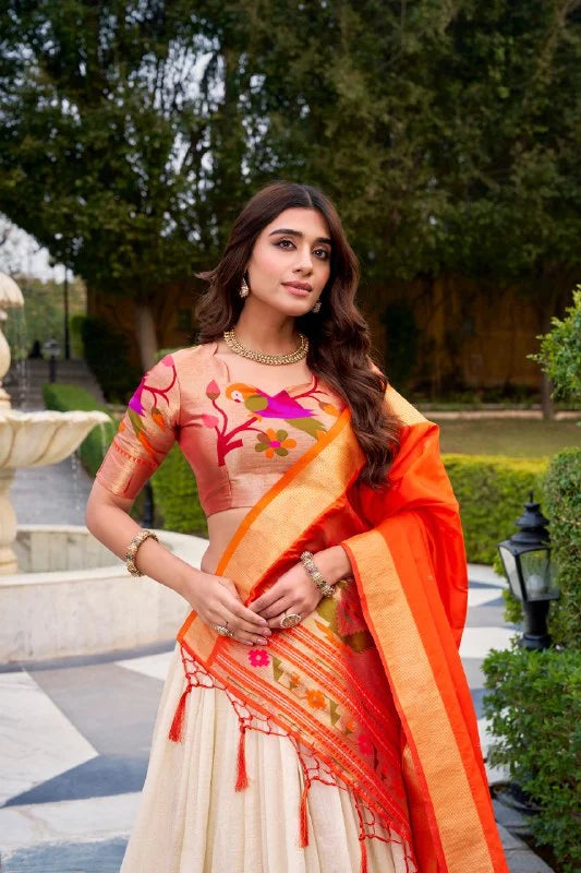 Graceful Vichitra Silk Lehenga Set with Heritage Zari Detailing