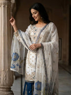 Luxury GMY Silk Ready-to-Wear Top Plazzo Set with Organza Dupatta