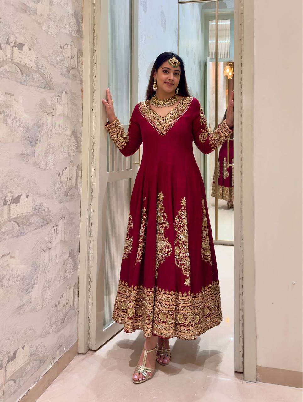 Graceful Long Anarkali with Stretch Pant & Embroidered Dupatta
