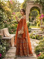 Trendy Eid Wear Ethnic Kurta Sharara with Elegant Embroidered Dupatta