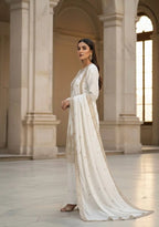 Luxury White Jimmy Choo Party Wear Plazzo Set