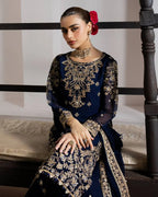Luxury GMY Silk Embroidered Top Plazzo Set with Dupatta