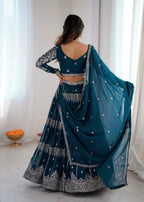 Classic Celebration Look: Thread & Sequence Faux Georgette Lehenga