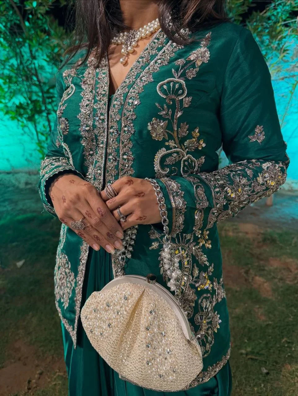 Classic Satin Elegance: Lehengaâ€“Blouseâ€“Koti Set for Festive Glam