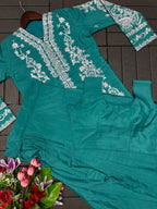 Classic Satin Elegance: Lehengaâ€“Blouseâ€“Koti Set for Festive Glam