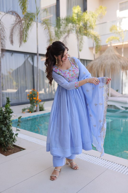 Graceful Embroidered Anarkali Set Crafted for Modern Ethnic Fashion