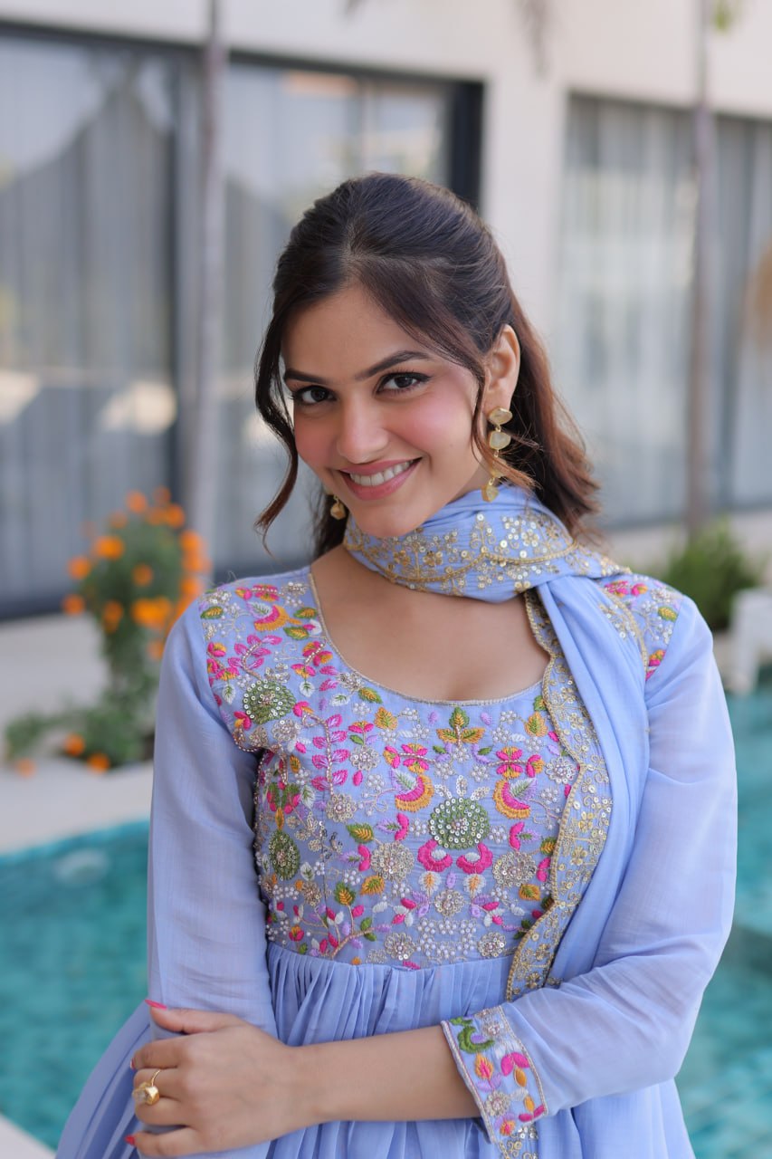 Graceful Embroidered Anarkali Set Crafted for Modern Ethnic Fashion