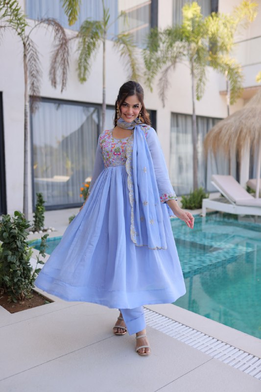 Graceful Embroidered Anarkali Set Crafted for Modern Ethnic Fashion